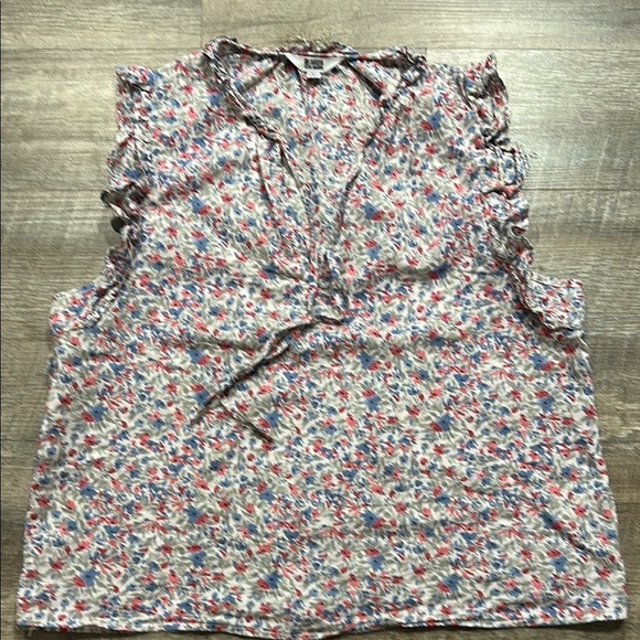 BB Dakota Steve Madden Floral Ruffle flutter Sleeve Top Size Large - Picture 8 of 12